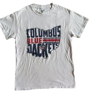COLUMBUS BLUE JACKETS/NHL WHITE VINTAGE 2017 TEAM SCHEDULE UNISEX GRAPHIC TEE